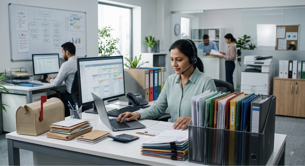 Office administrative team at work